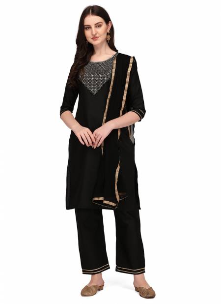 LV New Designer Cotton Daily Wear Women Salwar Suit Collection LV113-BLACK